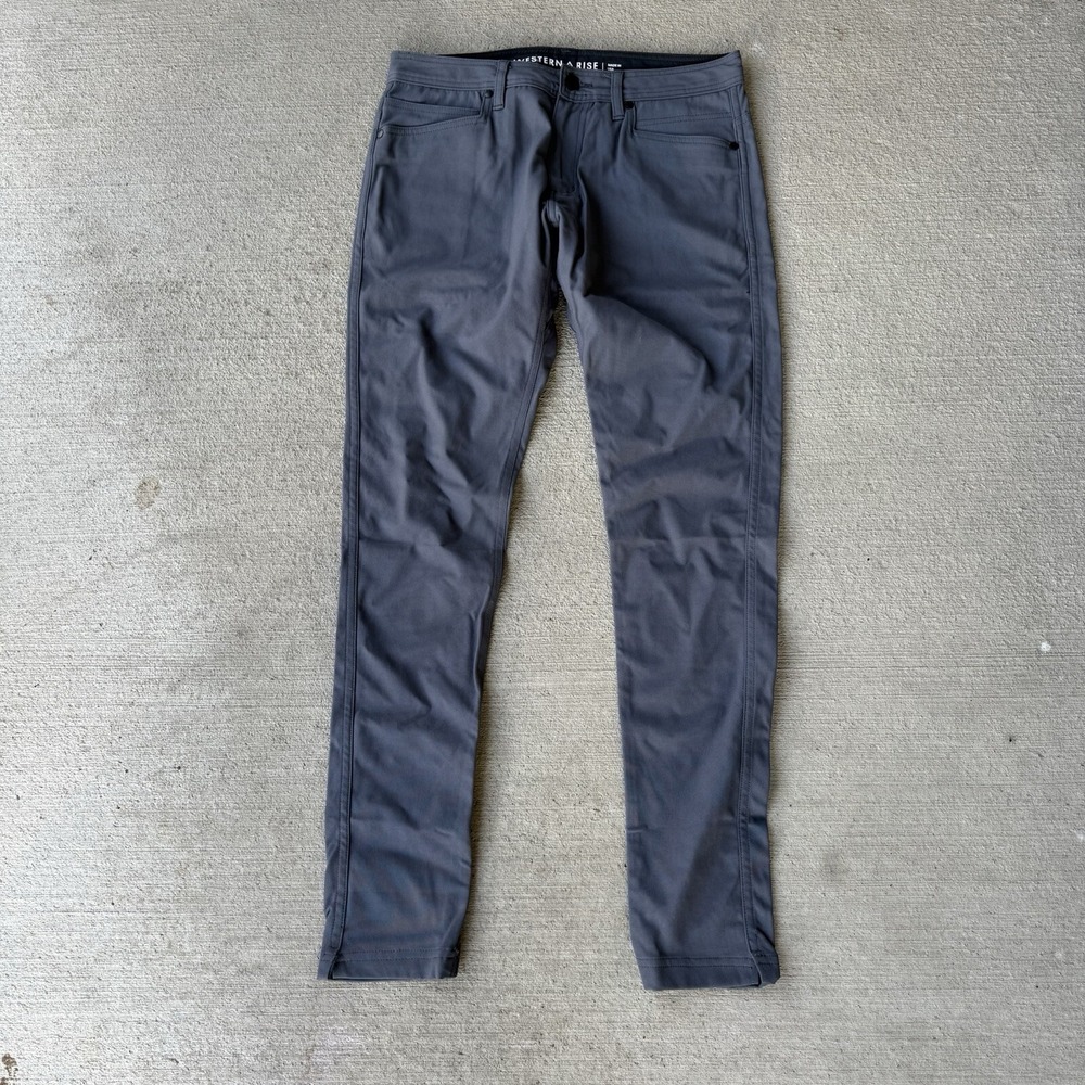 Western Rise AT Slim‎ Pants Men's 30x31 Blue Stretch Travel Performance Chino
